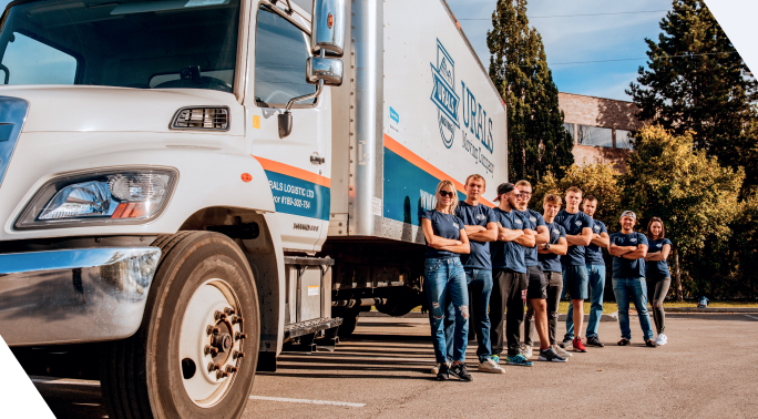 Urals Moving Company Team with white truck mobile version