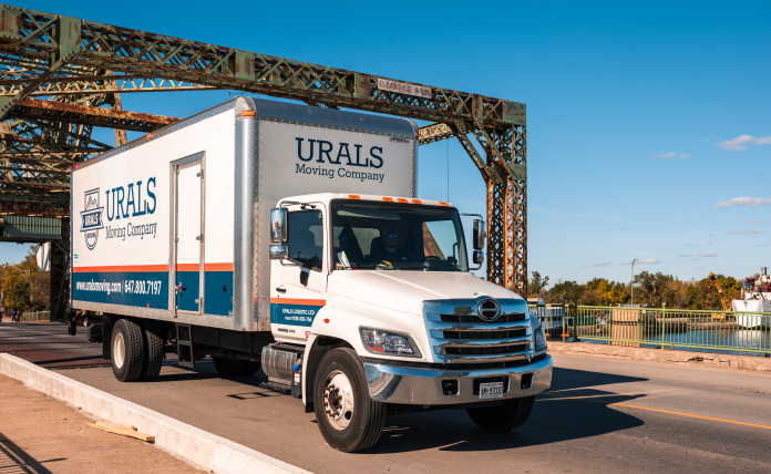 Urals Moving Truck on the road going to the client